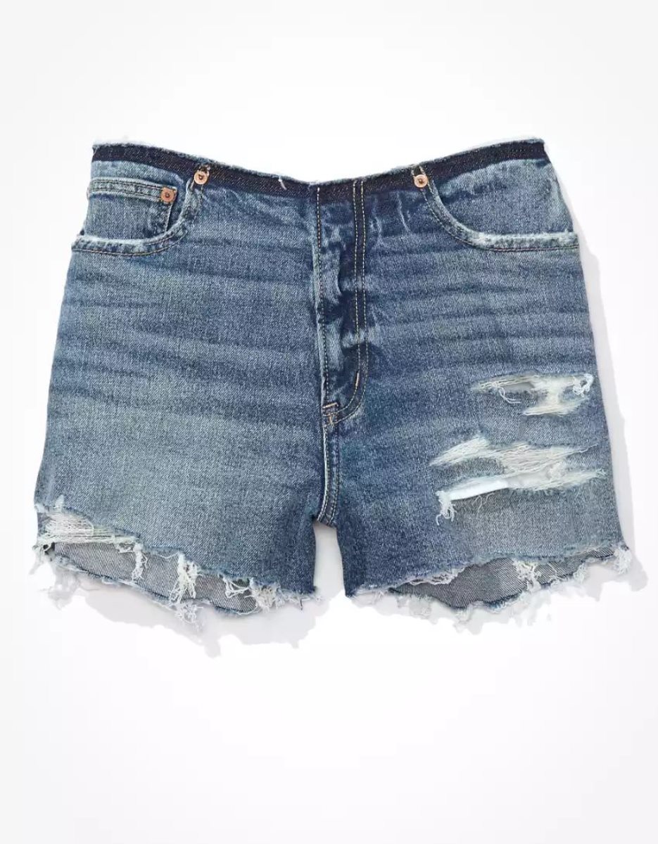 Shorts American Eagle AE Stretch Denim '90s Boyfriend Indigo Lavage Femme | BGA-12172130